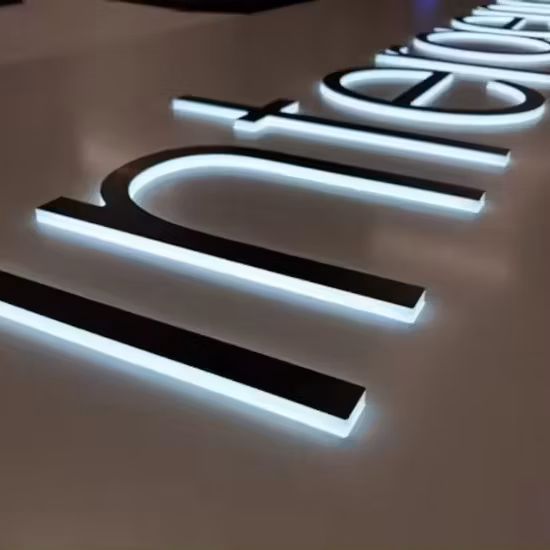 Logotipo personalizado Iluminación 3D Letreros LED Letrero no iluminado