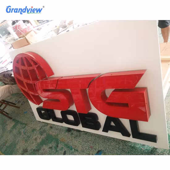 Espejo de publicidad al aire libre Letrero de letra de acero inoxidable 3D Letrero de letra de Halo iluminado con retroiluminación LED