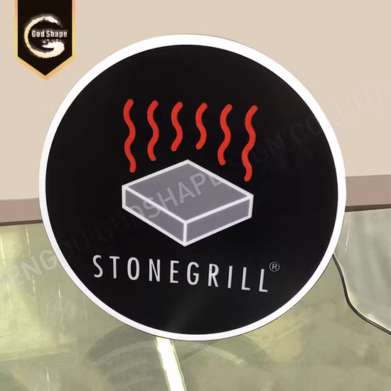 Señalización de publicidad al aire libre de acero inoxidable LED Barra redonda Cajas de luz de cerveza Muestra de hoja