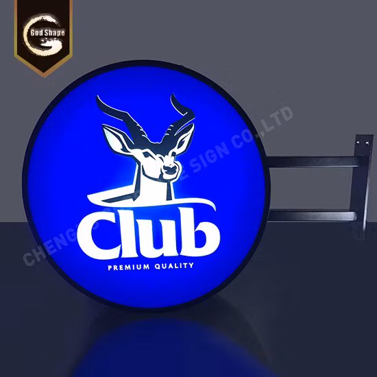 Acrílico Bar externo Restaurante Cafetería Logo Marca Publicidad Caja de luz redonda Letrero de hoja