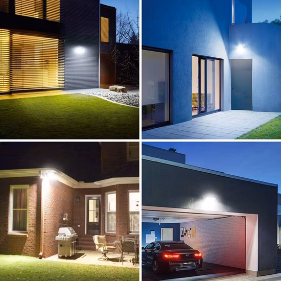 Dekra CB Aprobado por CE Alta calidad IP65 50W Iluminación exterior Jardín impermeable de alta potencia Tres luces de seguridad 50W 100W 200W Luz de inundación LED