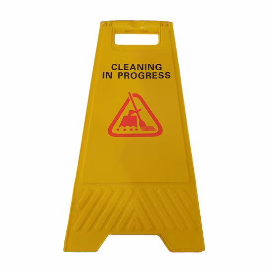 Letreros de piso mojado de acero inoxidable plegables para hoteles